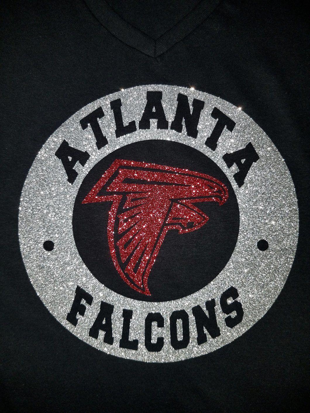Falcons Logo - Silver Glitter Circle Atlanta Falcons Logo – Iced Out Designs