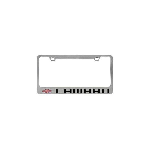 New Camaro Logo - Eurosport Daytona® - GM 2-Hole Polished License Plate Frame with ...