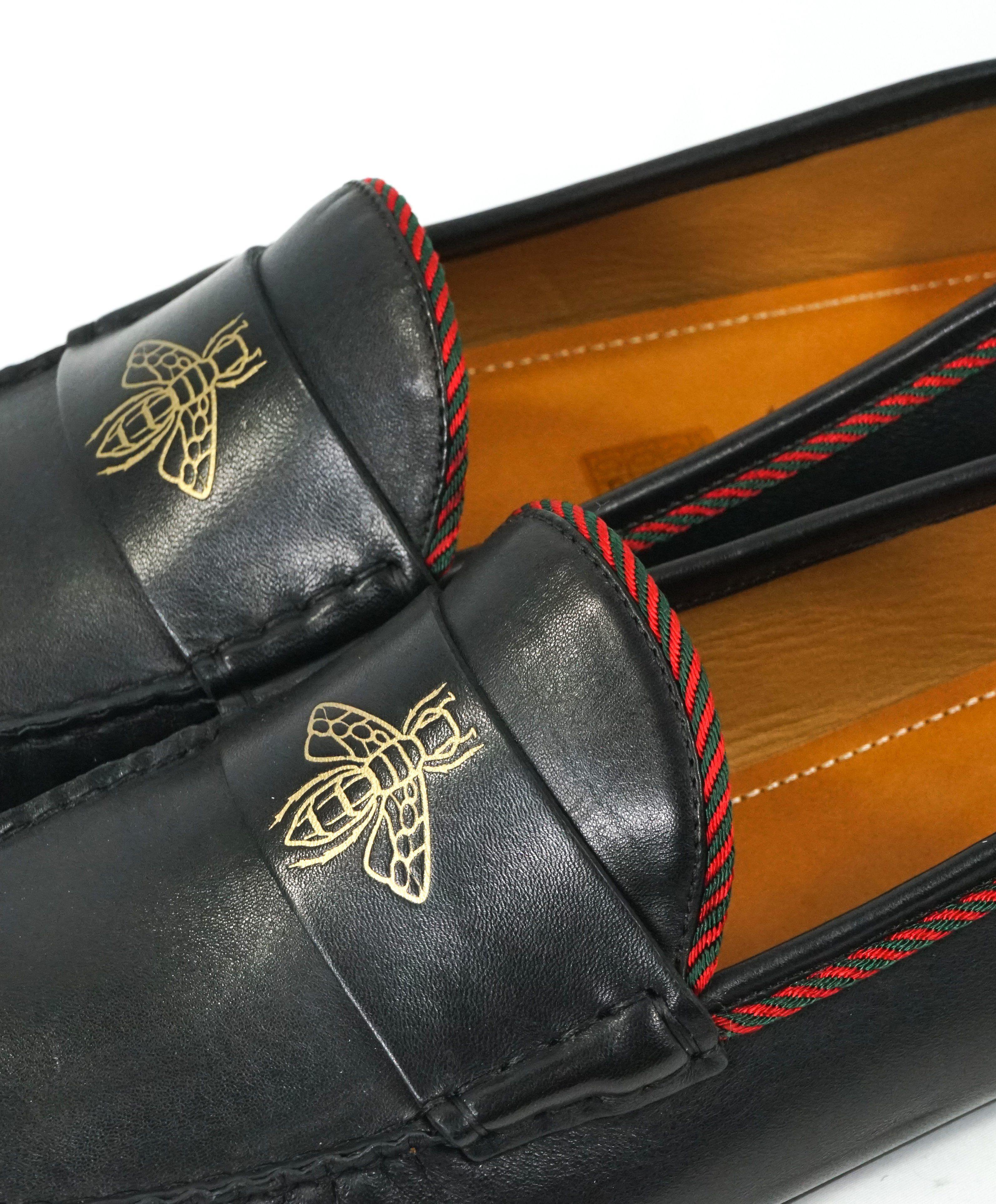 Red and Green with Gold Logo - GUCCI Gold Logo Driving Loafers With Green & Red Detailing