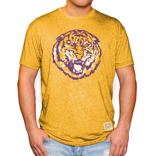 Tiger Clothing Logo - LSU Tigers Original Retro Brand School Logo Mock Twist T Shirt