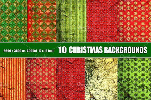 Red and Green with Gold Logo - Christmas background gold red green Textures Creative Market