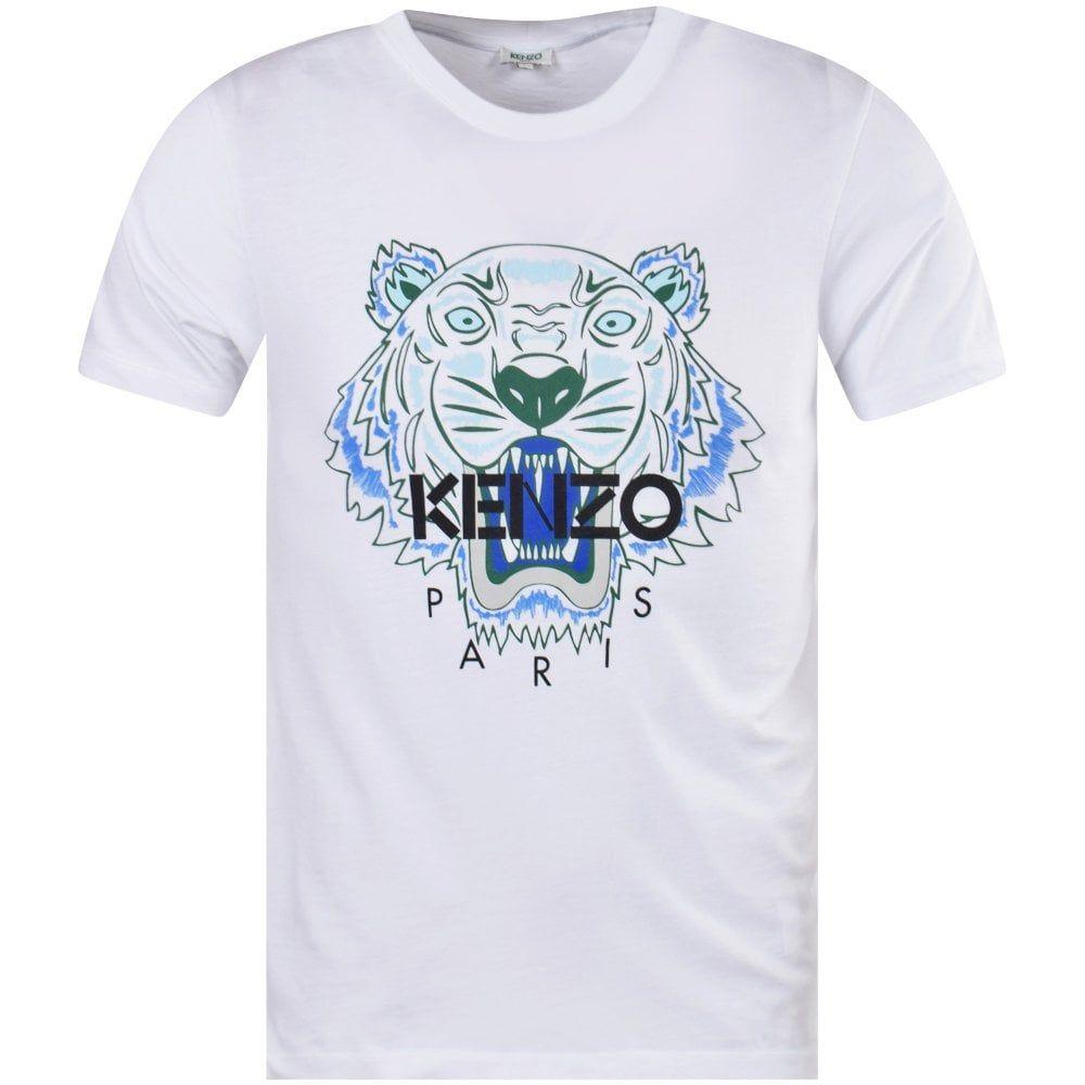 Tiger Clothing Logo - KENZO White Tiger Logo T-Shirt - Men from Brother2Brother UK