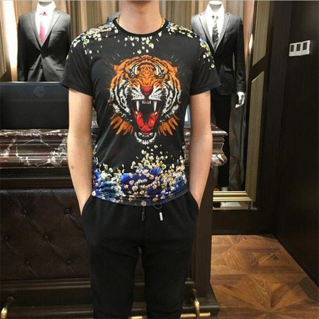 Tiger Clothing Logo - Luxury brand men clothes new style tiger head domineering three ...