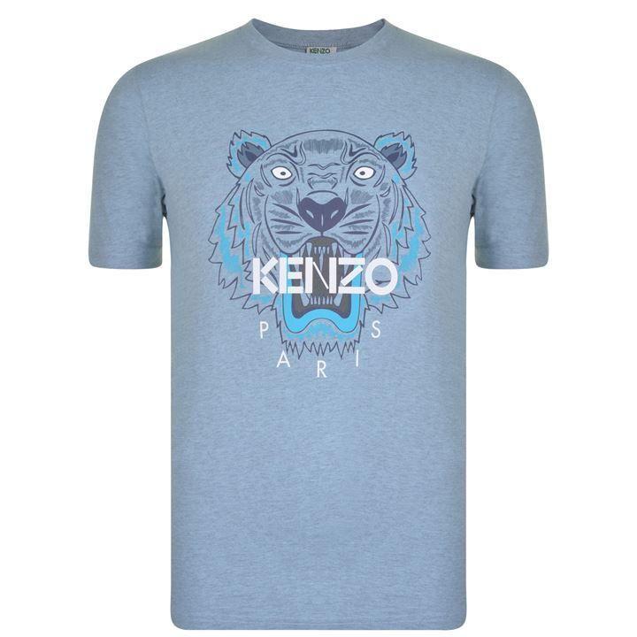 Tiger Clothing Logo - Light Blue KENZO Tiger Logo T Shirt OFEPEW 97722 Mens Clothing Black