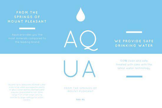 Modern Water Logo - Customize Water Bottle Label templates online