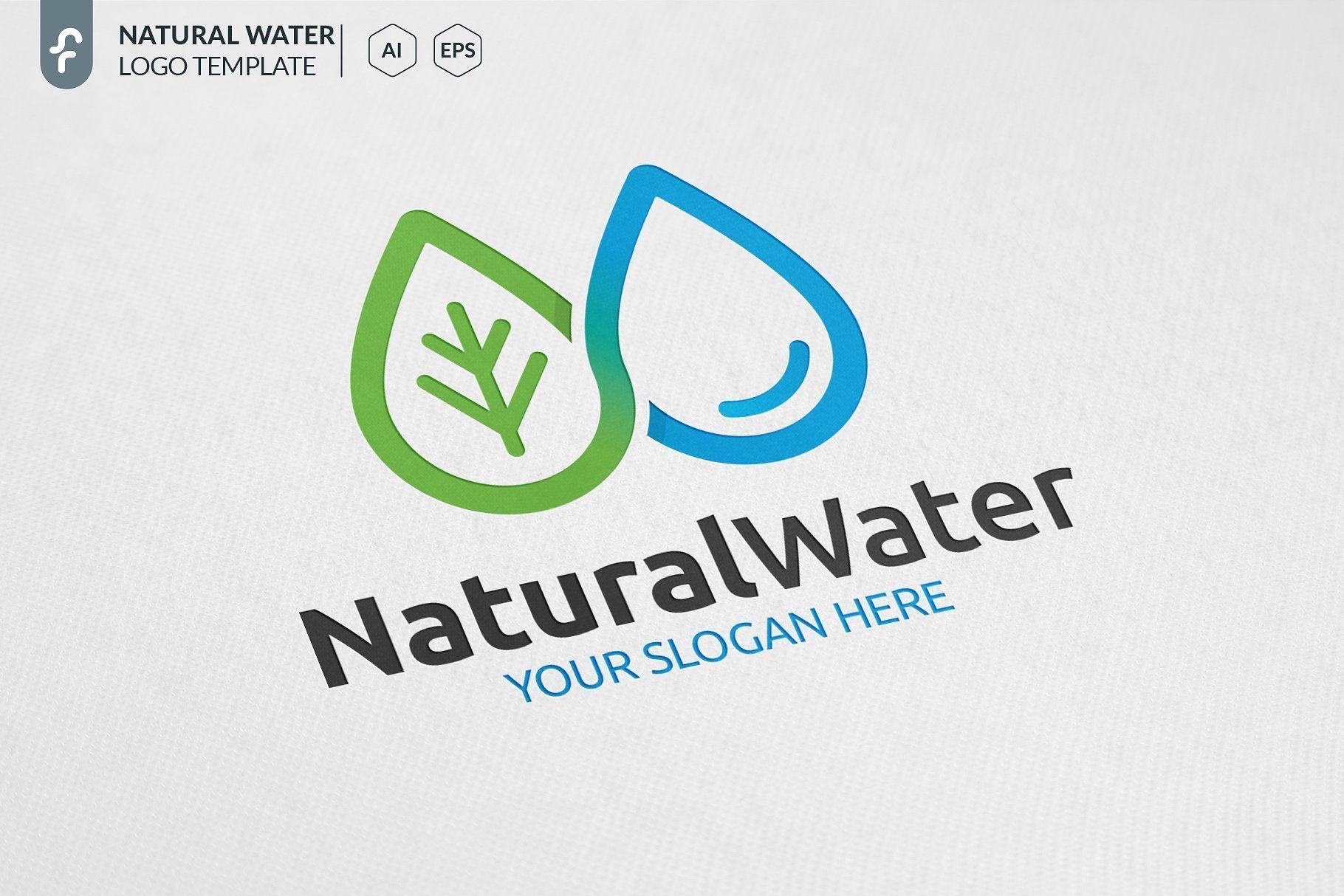 Modern Water Logo - Natural Water Logo Design #logo #design #natural #water #eco #health
