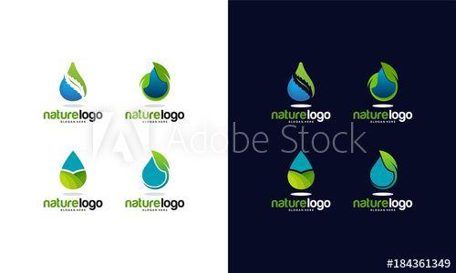 Modern Water Logo - Set of Nature Water logo template, Modern Pure Water logo collection ...