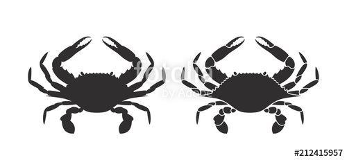 Shilloute Crab Logo - Crab silhouette. Logo. Isolated crab on white background Stock