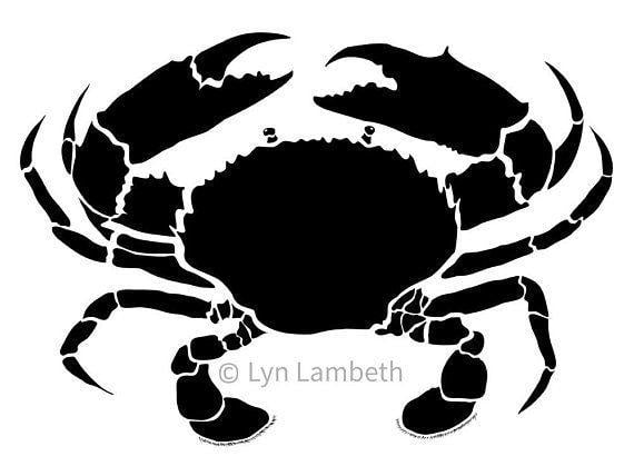 Shilloute Crab Logo - Crab clipart, instant download, hand drawn digital mud crab ...