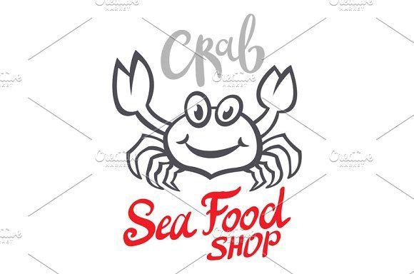 Shilloute Crab Logo - Crab silhouette. Seafood shop logo ~ Graphics ~ Creative Market