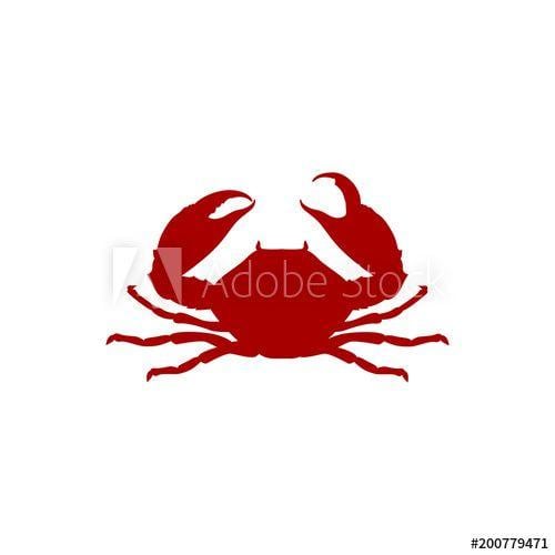 Shilloute Crab Logo - Vector illustration crab red silhouette. Crab icon. Seafood shop ...