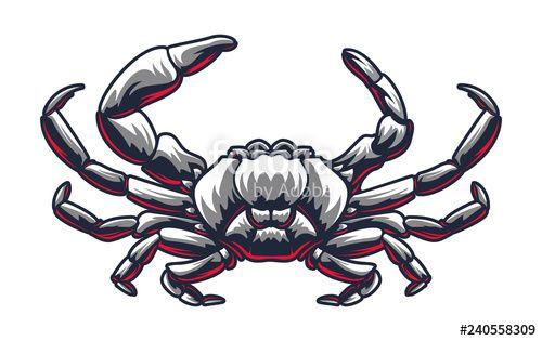 Shilloute Crab Logo - Crab seafood restaurant or bar business company logo template Vector ...