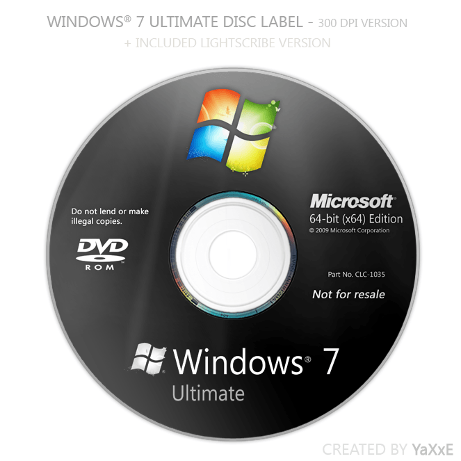 Windows 7 Ultimate Logo - Windows 7 Ultimate Disc