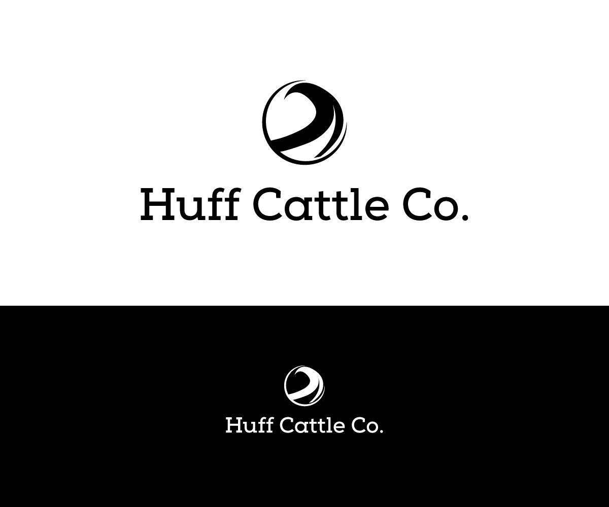 Huff Black and White Logo - Professional, Serious Logo Design for Huff Cattle Co
