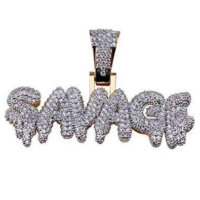 Dripping Savage Logo - HECHUANG Micropave Simulated Diamond Iced Out Custom Bubble Letters