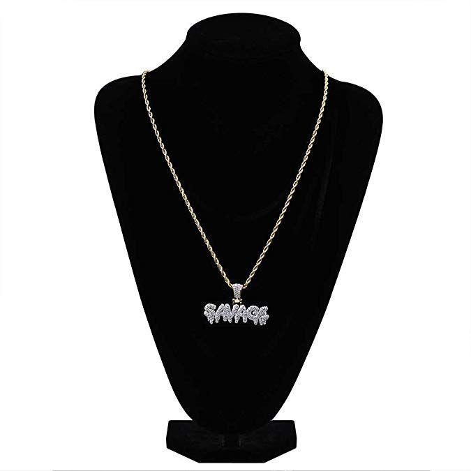 Dripping Savage Logo - HECHUANG Micropave Simulated Diamond Iced Out Custom