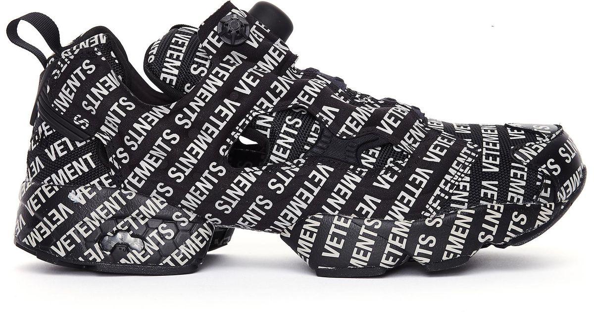 Black Reebok Logo - Vetements Sneakers With Logo in Black - Save 30.815709969788514% - Lyst