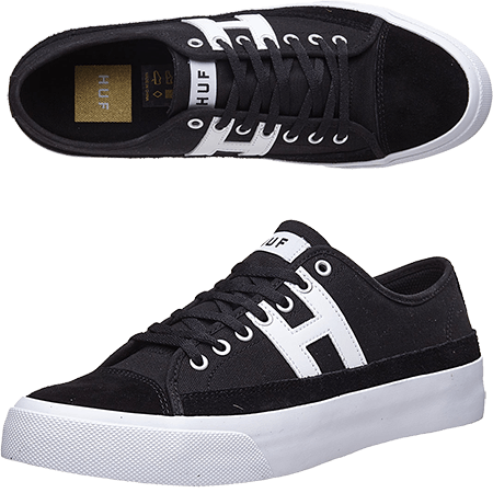 Huff Black and White Logo - Huf Hupper 2 Lo Black White Skateboard Shoes
