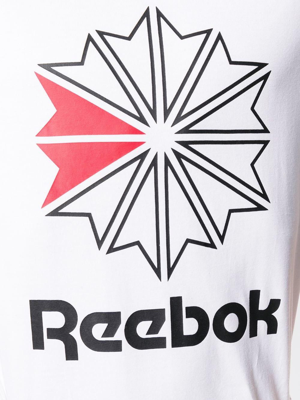 Black Reebok Logo - Reebok logo print T-shirt WHITE/BLACK CEXWGK