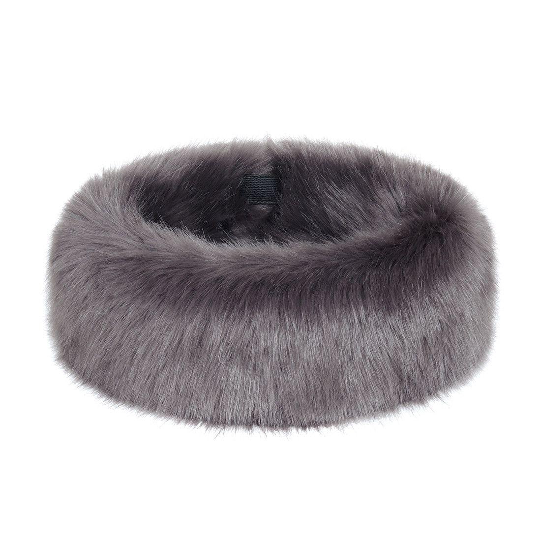 Huff Black and White Logo - Steel Faux Fur Huff