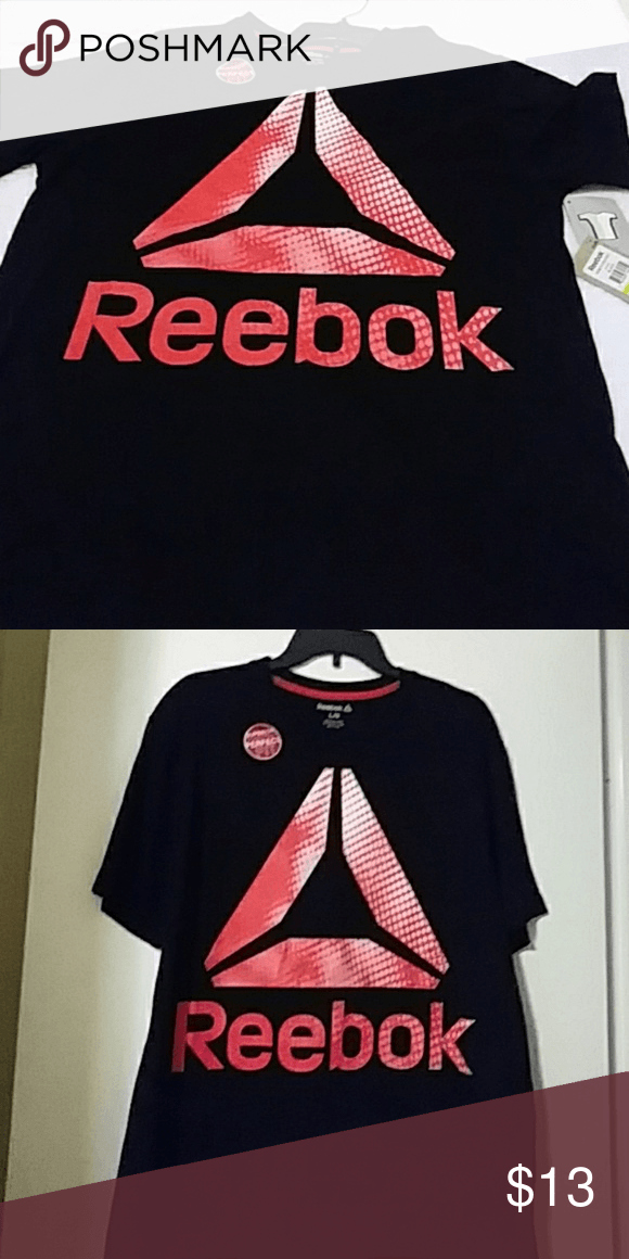 Black Reebok Logo - Reebok T-shirt Black Reebok Tee with red logo NWT. Come get you some ...