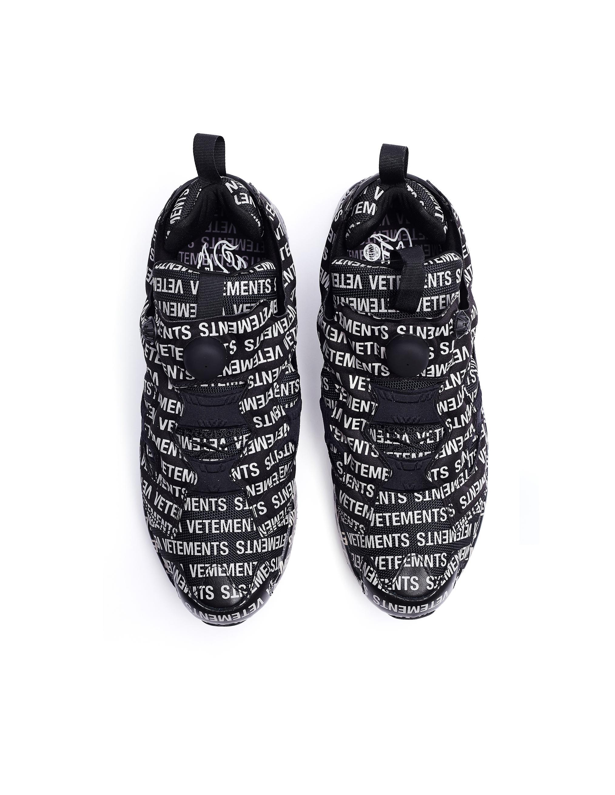 Black Reebok Logo - Vetements Sneakers With Logo in Black 30.815709969788514%