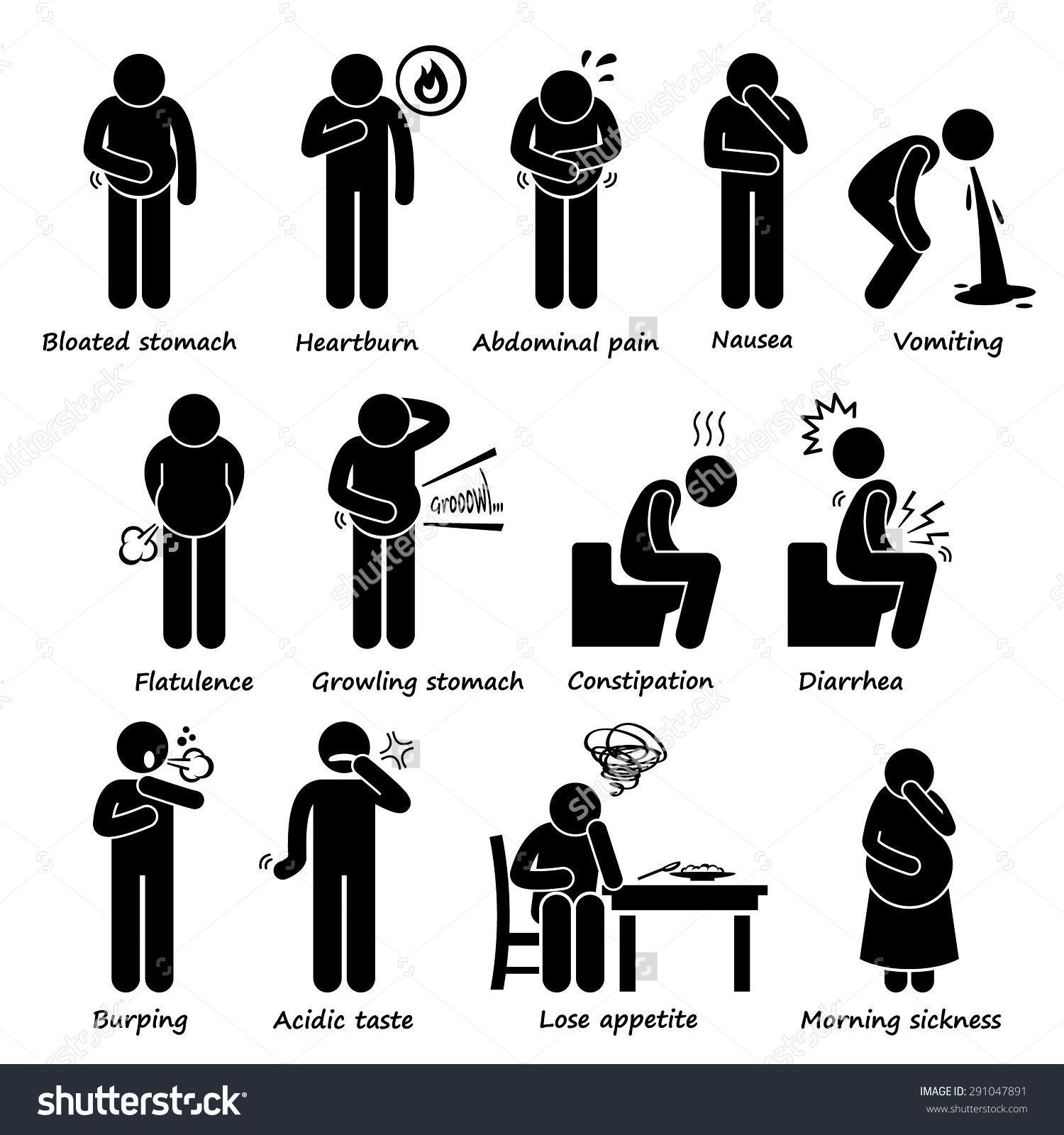 Stick Person Logo - Indigestion Symptoms Problem Stick Figure Pictogram Icons | Retreat ...