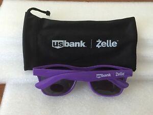 Zelle Purple Logo - Brand New! US BANK & ZELLE Purple Sunglasses With Pouch Case ...