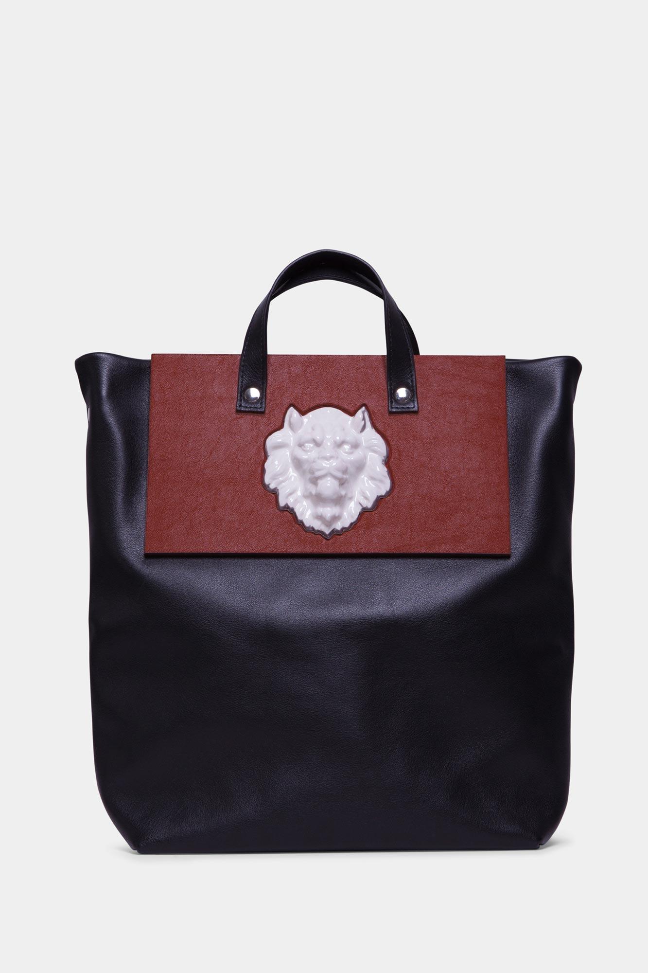 Camle with Black C Logo - Tote Lion Black & Camel