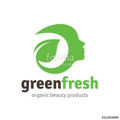 Green Face Logo - Green fresh logo, healthy logo,woman face and organic symbol.