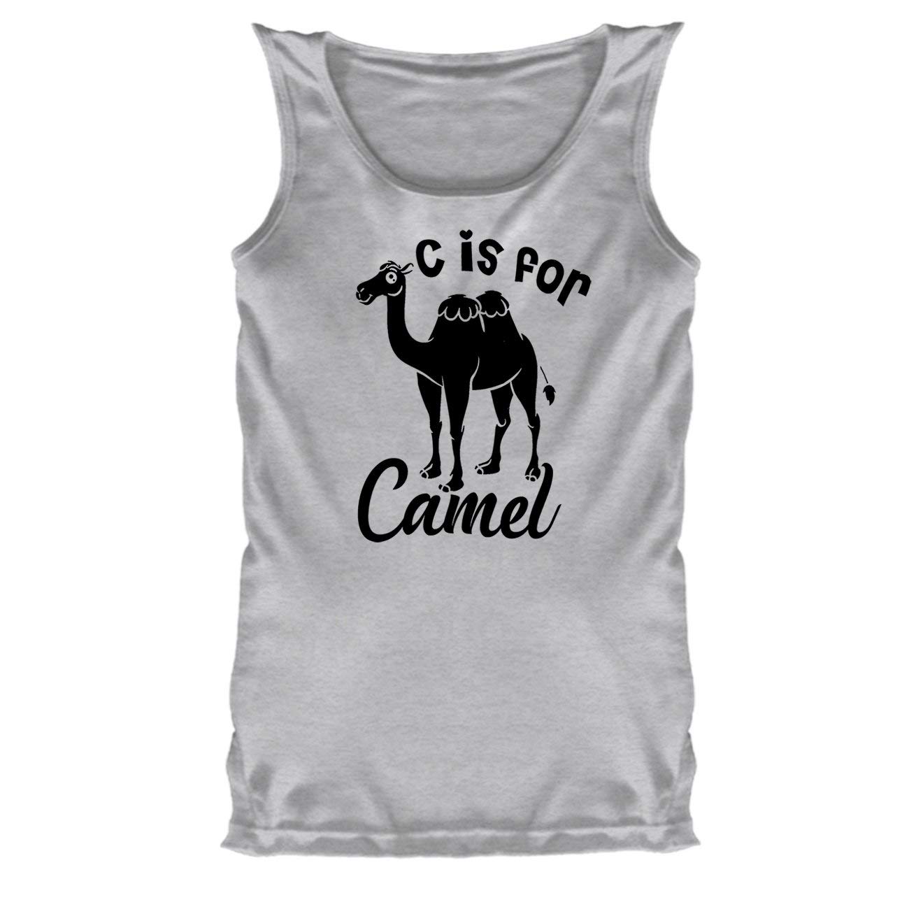 Camle with Black C Logo - C is for Camel Tank Top, Sleeveless Tank Top: Clothing