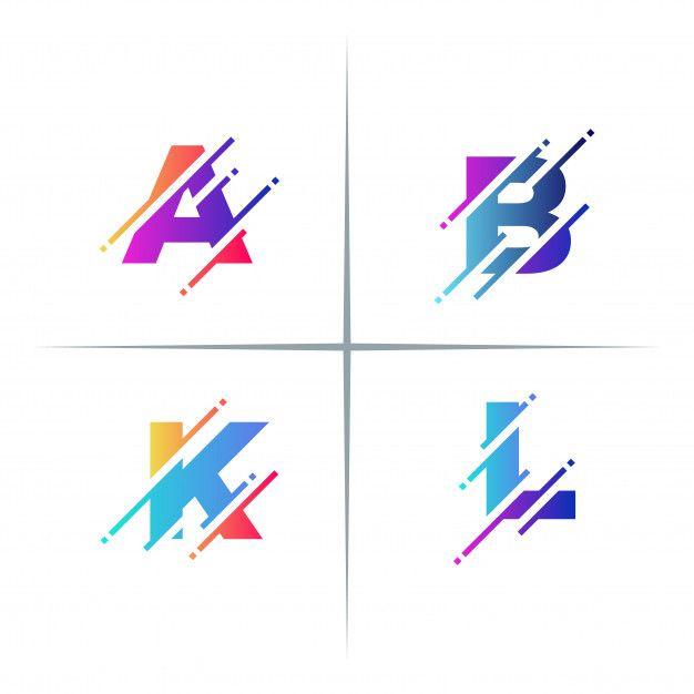 Modern Letter Logo - Colorful pixel modern letter logo design set Vector | Premium Download