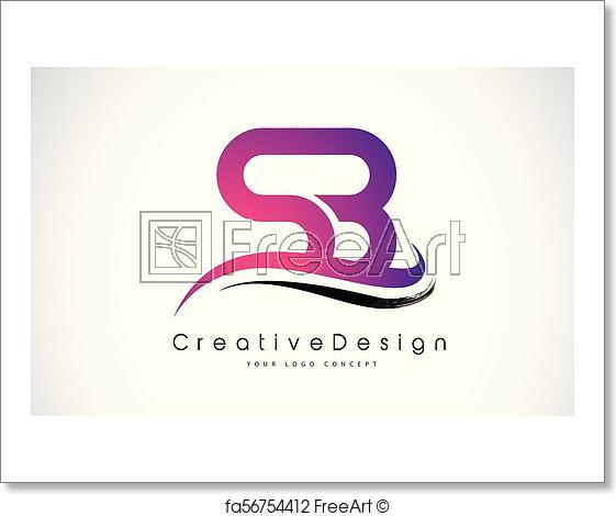 Modern Letter Logo - Free art print of SB S B Letter Logo Design. Creative Icon Modern