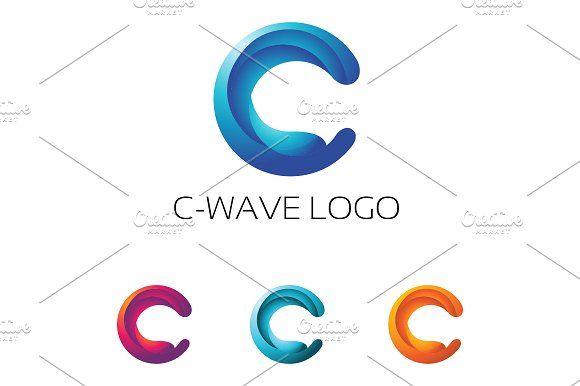 Modern Letter Logo - C Wave 3D Modern Letter Logo Logo Templates Creative Market