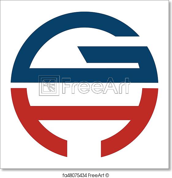 Modern Letter Logo - Free art print of GH Modern Letter Logo Design. Initial letter G and ...