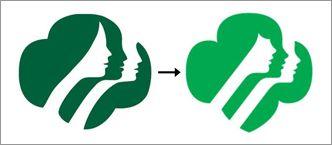 Green Face Logo - BrandFreak: Girl Scouts logo gets bangs and nose job for more modern