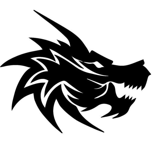 Dragon Head Logo - 15cm*12.2cm Funny Dragon Head Decal Car styling Vinyl Car Window