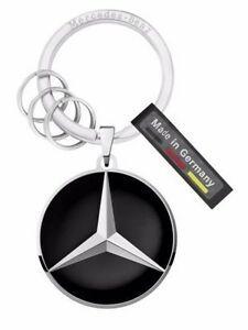 Mercedes-Benz Star Logo - Genuine Mercedes Benz Star Logo on Black Key Ring Keyring Keychains