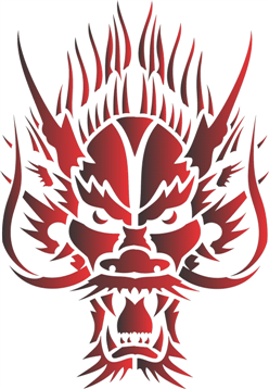 Dragon Head Logo - Chinese Dragon Head - Airbrush Tattoos - Island Tribal Designs