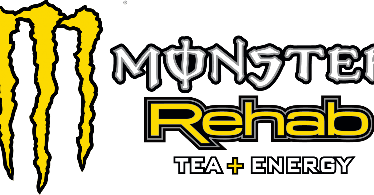 White Monster Energy Logo - Monster Rehab