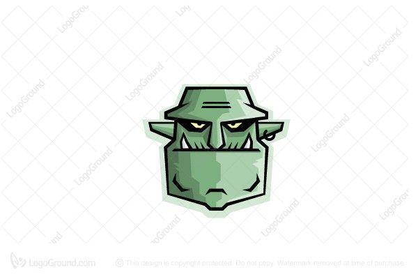 Green Face Logo - Orc Face Logo