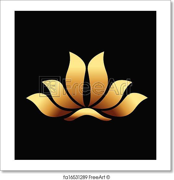 Gold Lotus Flower Logo - Free art print of Yoga gold lotus flower logo. Vector of yoga gold ...