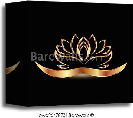 Gold Lotus Flower Logo - Gold lotus flower logo vector, Canvas Print | Barewalls Posters ...