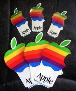 Early Apple Logo - Vintage APPLE logo stickers, Lot of 6 Dead Stock early 90's!!!