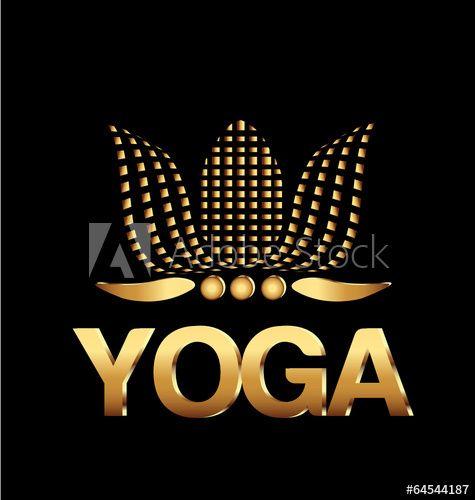 Gold Lotus Flower Logo - Yoga gold lotus flower logo vector this stock vector