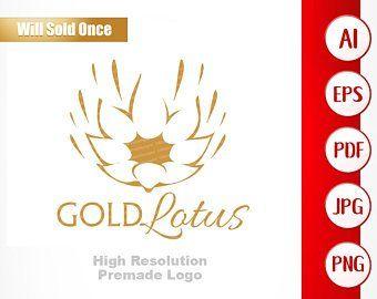 Gold Lotus Flower Logo - Lotus flower logo | Etsy