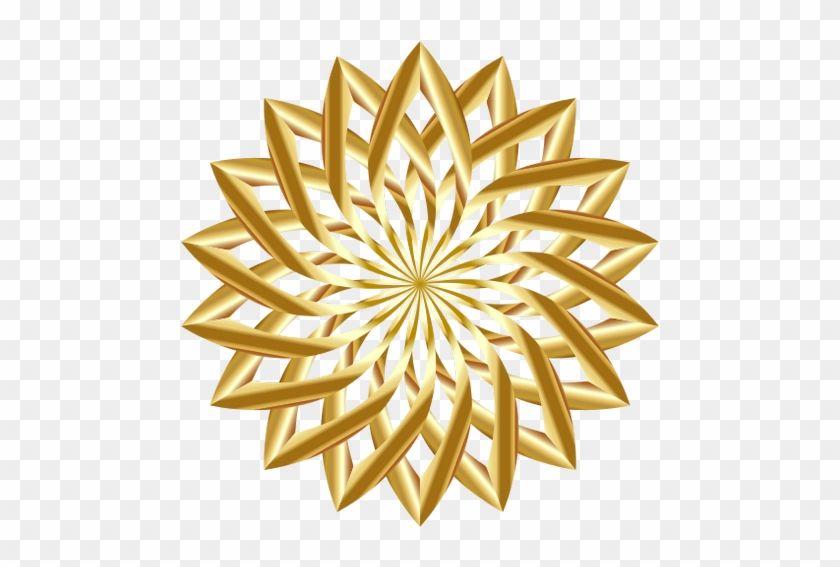 Gold Lotus Flower Logo - Vektorový Obrázek, Ilustrační Klipart Zlatý Květ Zdarma - Gold Lotus ...