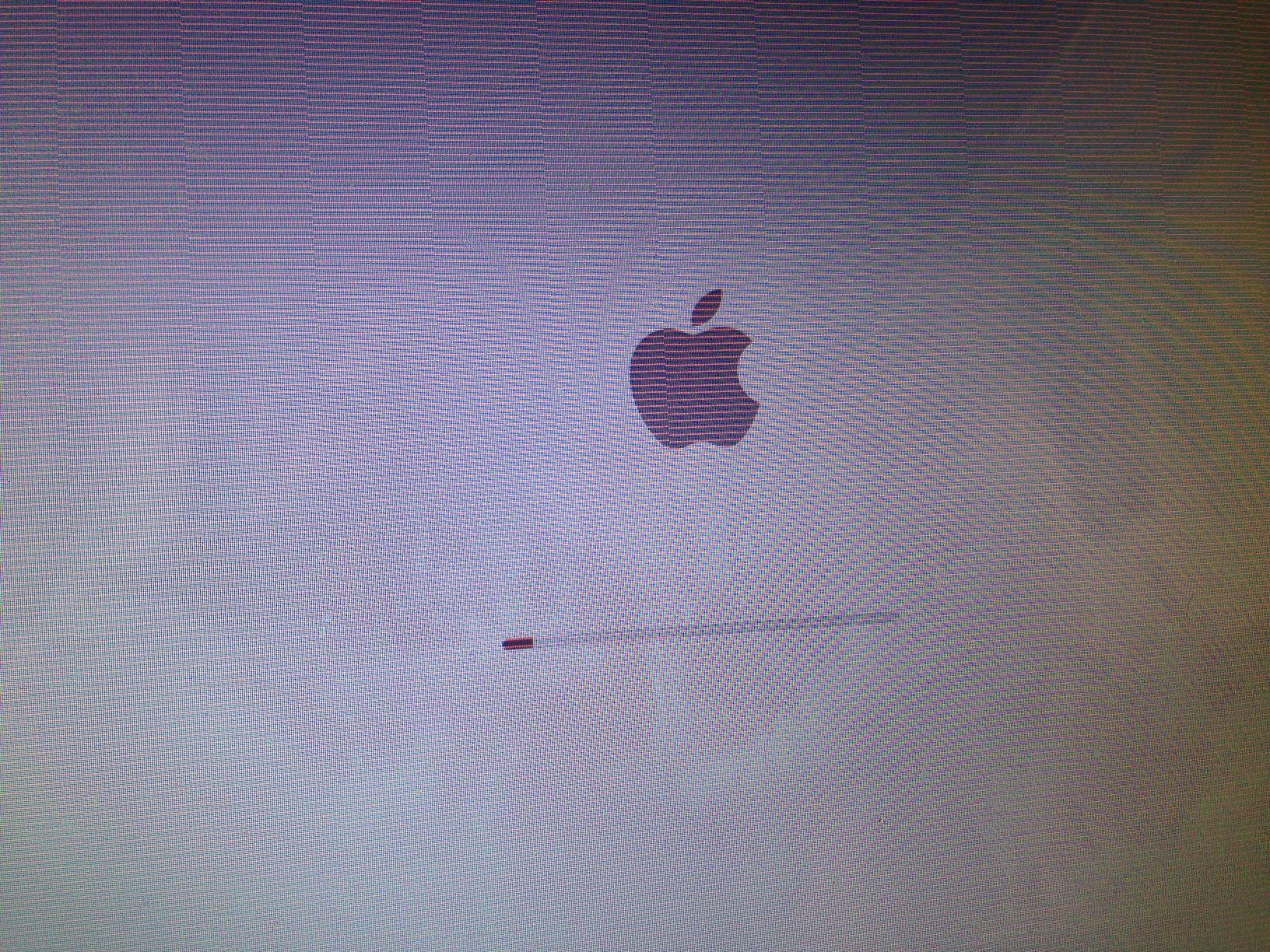 Early Apple Logo - Early 2011 won't boot. Strange video artifacts covering screen ...