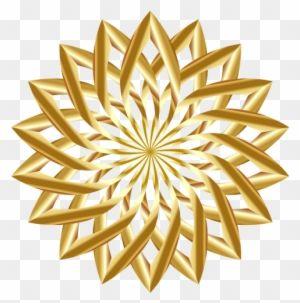 Gold Lotus Flower Logo - Vektorový Obrázek, Ilustrační Klipart Zlatý Květ Zdarma - Gold Lotus ...