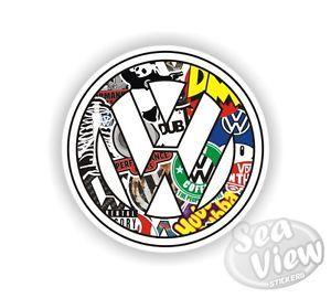 Funny VW Logo - Volkswagen Sticker Bomb Badge Car Van Sticker Decal Funny Stickers ...